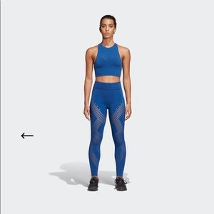 ADIDAS Blue High-rise 7/8 Tights/Leggings Lg